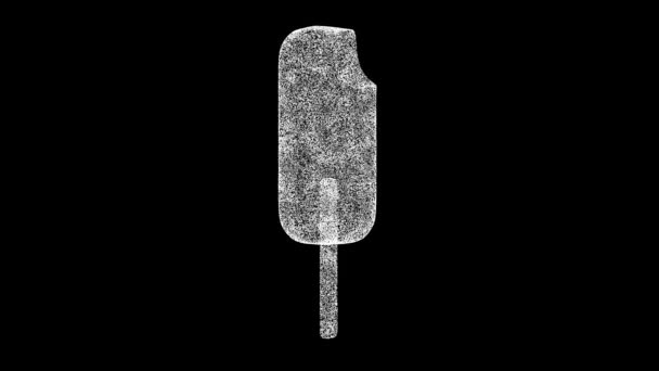 Мороженое Палочке Вращается Черном Леденец Палочке Кусатое Мороженое Еда Развлекательная — стоковое видео