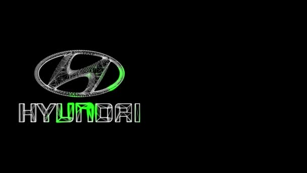 Hyundai Motor Company Logo Černém Značka Jihokorejského Auta Pozadí Automobilového — Stock video
