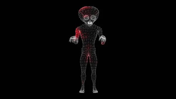 에일리언 Ufo Alien Scanning Interface 생명의 개념인 에일리언 휴머노이드 타이틀 — 스톡 사진