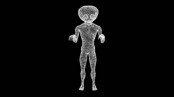 Extraterrestre Negro Alien Asustadizo Para Mira Concepto Futurista Ovni Misterioso — Foto de Stock