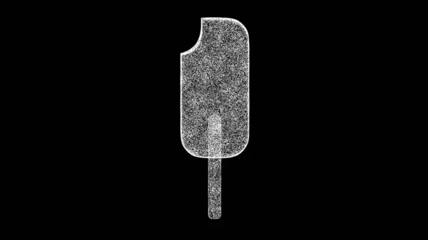 黒い袋の棒の上に3Dアイスクリーム 棒の上にポプシクル ほろ苦いアイスクリーム 食べ物の面白い概念 タイトル テキスト プレゼンテーションのために 海上輸送貨物 3Dアニメーション — ストック写真
