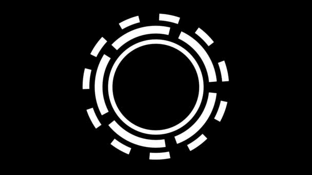 Precaricatore Minimale Bianco Nero Con Cerchio Caricamento Animazione Ruota Astratto — Video Stock