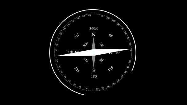 Compass Negru Aventuri Fundal Stilul Retro Încărcarea Ţinta Intro Informații — Videoclip de stoc