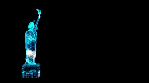 Estatua Libertad Con Espacio Copia Negro Concepto Arquitectónico Turístico Por — Vídeos de Stock