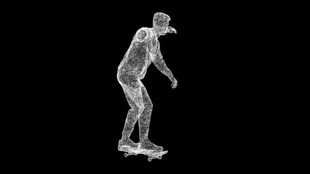 스케이트보드 회전합니다 스포츠 스포츠 장비의 광고와 스케이트 선수로 등록되어 애니메이션 — 비디오