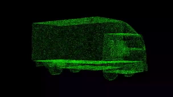 3D载货卡车以黑色Bg旋转 用卡车运送 航运服务理念 国际和国内航运 3D动画60 Fps — 图库视频影像