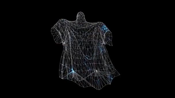 3D鬼魂在黑色方块上旋转 恐怖的鬼魂 有礼貌的人万圣节10月 一个不可思议的幻想概念 3D动画60 Fps — 图库视频影像