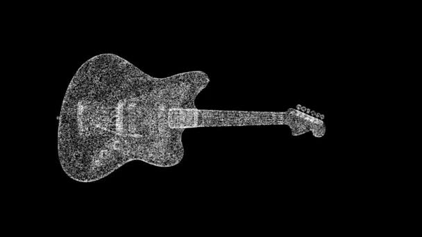 Elektronische Gitaar Draait Zwart Muziekinstrument Concept Gitaarleren Spelen Een Rockconcert — Stockvideo