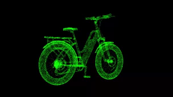 Bicicletta Elettrica Ruota Nero Condivisione Noleggio Trasporto Ecologico Personale Guidare — Video Stock