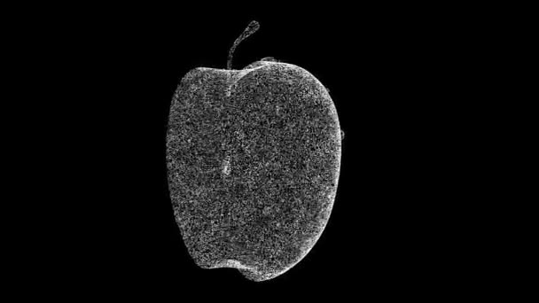 Ett Halvt Äpple Roterar Svart Hälsosam Mat Koncept Livsmedelsmarknad Försäljning — Stockvideo