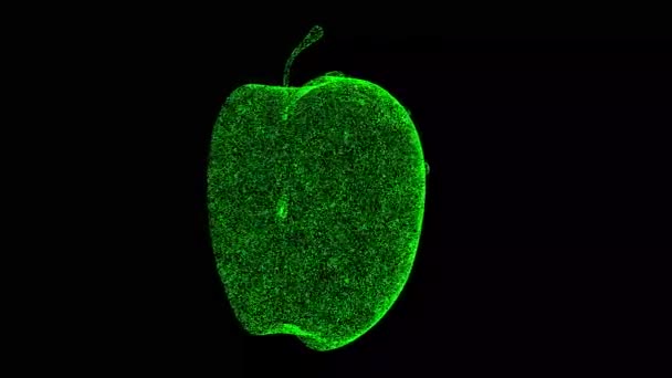 Половина Яблука Обертається Чорному Концепція Здорової Їжі Продовольчий Ринок Продаж — стокове відео