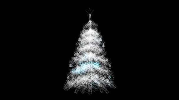 Árbol Navidad Brilla Negro Feliz Concepto Navidad Tema Invierno Para — Vídeos de Stock