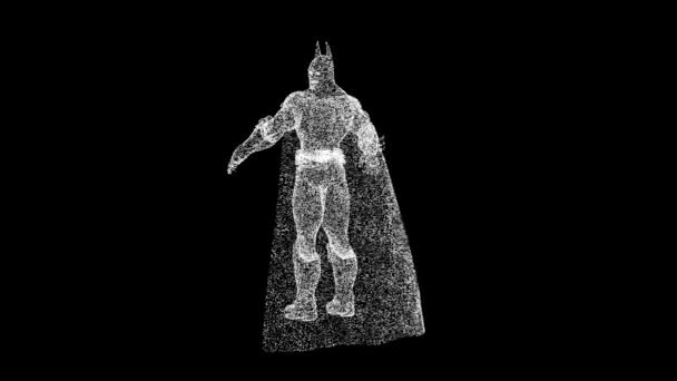 Postać Batmana Obraca Się Czarnej Kuli Batman Komiksów Superbohater Pelerynie — Wideo stockowe