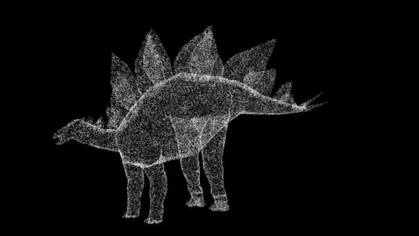 Dinosaurus Draait Zwarte Achtergrond Prehistorische Dinosaurussen Jurassic Periode Mesozoïcum Tijdperk — Stockvideo