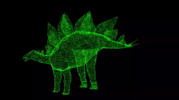 Dinosaurus Rotuje Černém Pozadí Prehistoričtí Dinosauři Jurské Období Mezozójská Éra — Stock video