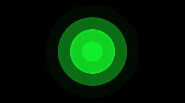 Pulsating concentric green circles. Modern luminous preloader. Abstract pulsating rings motion background. Colorful circular silhouettes, abstract high tech background. 3D animation