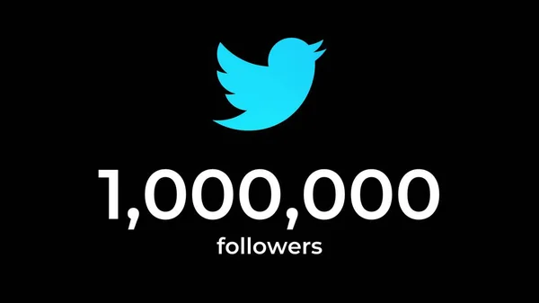 Contador Twitter Número Mídia Social Influenciador Aumentou Para Milhão Seguidores — Fotografia de Stock