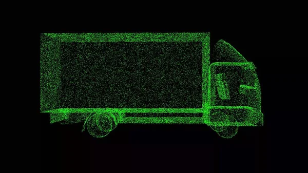 Cargo Truck Czarnym Bloku Dostawa Ciężarówką Dostawa Ekspresowa Koncepcja Usługi — Zdjęcie stockowe