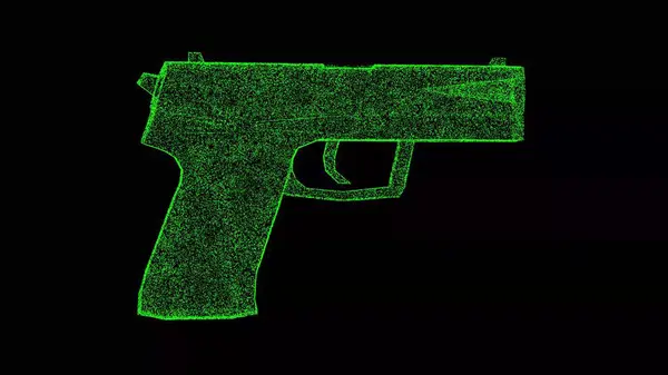黑色背景的3D枪战争武器概念 军事商店和武器销售 商业广告背景 3D动画 — 图库照片