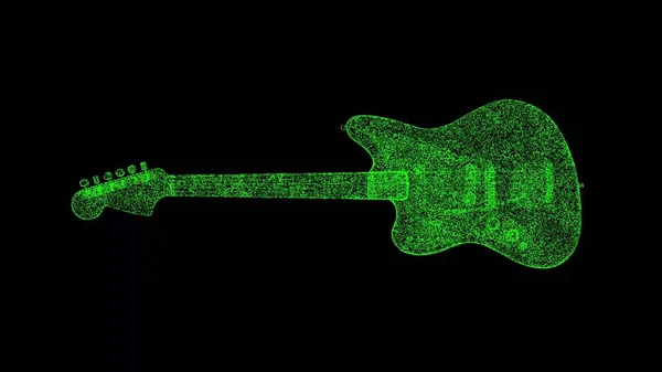 Elektronická Kytara Černém Koncept Hudebního Nástroje Učím Hrát Kytaru Rockový — Stock fotografie
