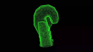 Siyah üzerine üç boyutlu boks eldiveni. Zorluklarla savaşma isteği. Rekabet konsepti. Boks salonu, formda bir vücut. Başlık, metin, sunum için. Reklam arkaplanı. 3d canlandırma 