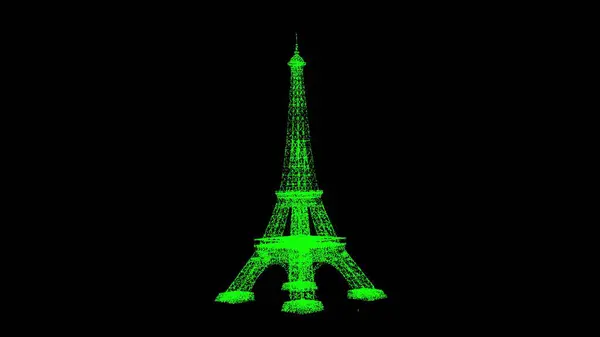 Eiffelturm Auf Schwarzem Grund Werbekulisse Für Unternehmen Für Titel Text — Stockfoto