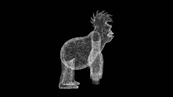 ブラックBgの3D面白いゴリラ 面白い動物コンセプト ビジネス広告の背景 タイトル テキスト プレゼンテーション 3Dアニメーション — ストック写真