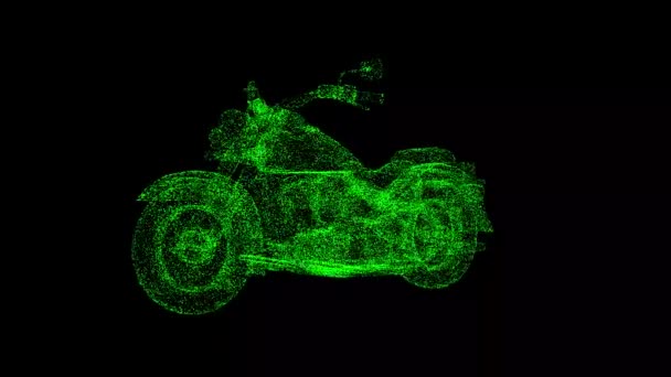 Moto Tourne Sur Fond Noir Sport Transport Concept Une Moto — Video