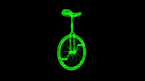 Unicycle Rotates Black Background Entertaining Circus Concept Sports Equipment Fitness — Stock Video