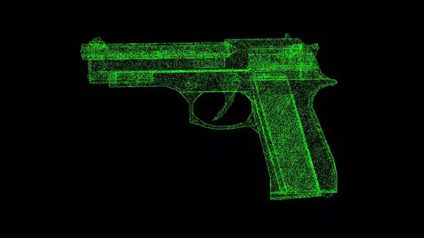 黑色背景的3D枪战争概念 商业广告背景 3D动画 — 图库照片