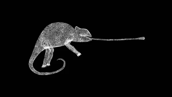 3D变色龙在黑色Bg上 野生动物的概念 水下生活 商业广告背景 3D动画 — 图库照片