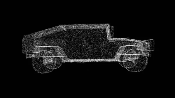 黑色背景的3D军用车 战争概念 商业广告背景 3D动画 — 图库照片