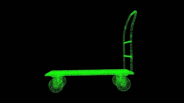 黑色背景的3D处理推车 运输和仓储概念 商业广告背景 3D动画 — 图库照片