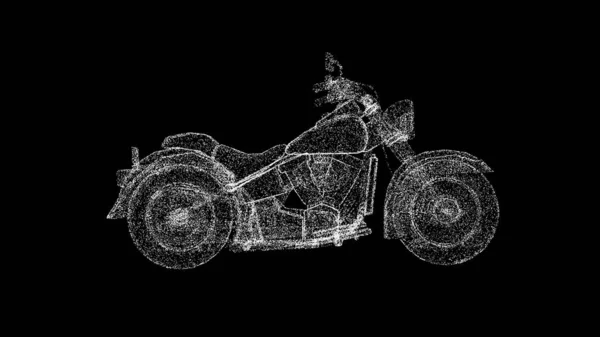 黑色背景的3D摩托车体育和交通概念 骑自行车的摩托车商业广告背景 3D动画 — 图库照片