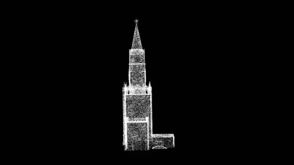 3D克里姆林宫塔黑色背景 建筑概念 旅游与魅力 商业广告背景 3D动画 — 图库照片