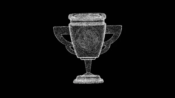 黑色背景的3D奖杯杯体育与竞争概念 胜利杯 商业广告背景 3D动画 — 图库照片