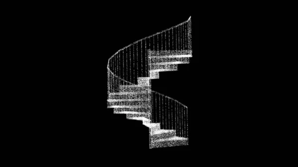 黑色背景的3D螺旋楼梯 建筑建设的概念 无尽的楼梯The Eneless Staircase 商业广告背景 3D动画 — 图库照片