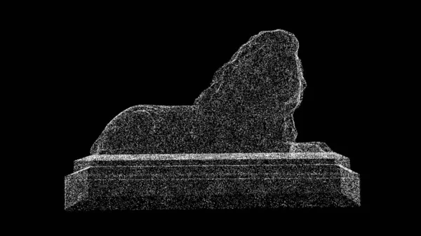 黑色背景的狮子3D雕塑 建筑概念 商业广告背景 3D动画 — 图库照片