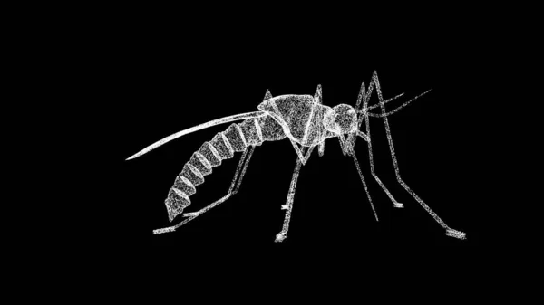 黒い背景の3Dモスキート 昆虫と自然の概念 危ない昆虫 ビジネス広告の背景 タイトル テキスト プレゼンテーション 3Dアニメーション — ストック写真