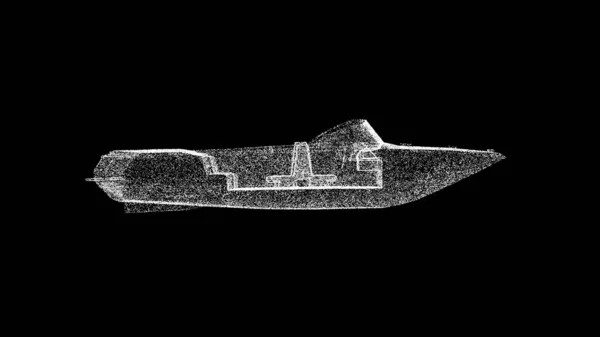Motorboat Μαύρο Φόντο Σχέδιο Μεταφοράς Νερού Ψυχαγωγία Και Ψυχαγωγία Νερού — Φωτογραφία Αρχείου