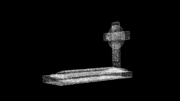 Lápida Gira Sobre Fondo Negro Concepto Muerte Cementerio Halloween Fondo — Vídeo de stock