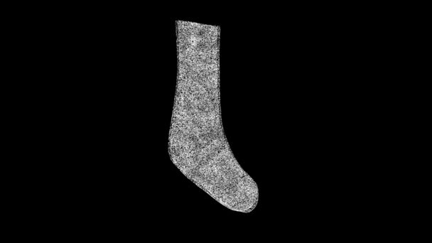 3D袜子在黑色背景上旋转 服装和时尚概念 圣诞袜 商业广告背景 3D动画60 Fps — 图库视频影像