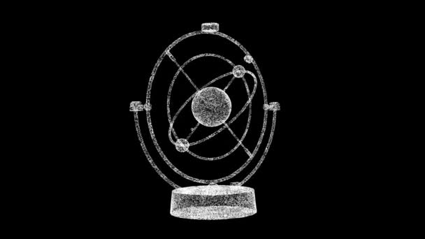 Ηλιακό Σύστημα Μοντέλο Περιστρέφεται Μαύρο Φόντο Επιστήμη Και Διάστημα Αρμυλάρι — Αρχείο Βίντεο