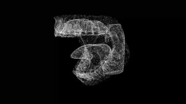 Üç boyutlu ağız anatomisi siyah arka planda döner. İnsan vücudu konsepti. İnsan ağzı ve çenesi. İş için reklam arkaplanı. Başlık, metin, sunum için. 3D animasyon 60 FPS