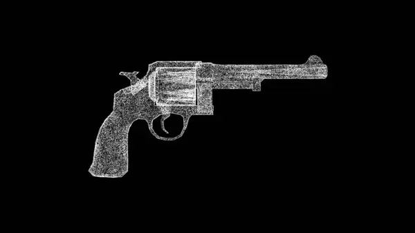 3D左轮手枪在黑色背景下旋转 复古武器的概念 狂野西部的武器 商业广告背景 3D动画 — 图库照片