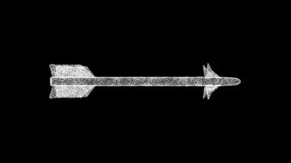 3D火箭在黑色背景下旋转 武器和战争概念 飞机导弹 商业广告背景 3D动画 — 图库照片