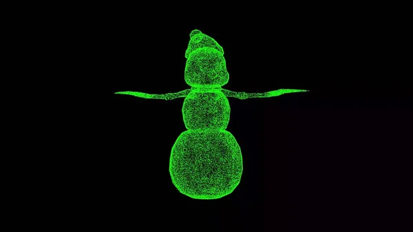 3Dクリスマス雪だるまは黒い背景で回転します クリスマスとハッピーニューイヤーコンセプト サンタハットの雪だるま ビジネス広告の背景 タイトル テキスト プレゼンテーション 3Dアニメーション — ストック写真