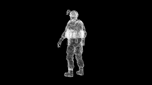 3D海军陆战队士兵在黑色背景下旋转 军事概念 特种部队士兵 商业广告背景 3D动画60 Fps — 图库视频影像