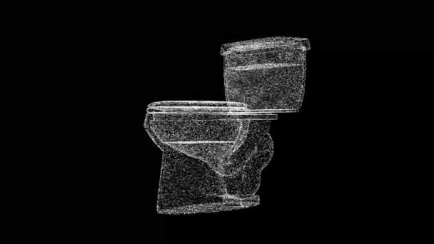 3D冲水马桶在黑色背景下旋转 管道工程的概念现代冲水马桶商业广告背景 3D动画60 Fps — 图库视频影像