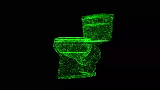 Spłuczka Toaleta Obraca Się Czarnym Tle Koncepcja Hydrauliczna Nowoczesna Spłuczka — Wideo stockowe